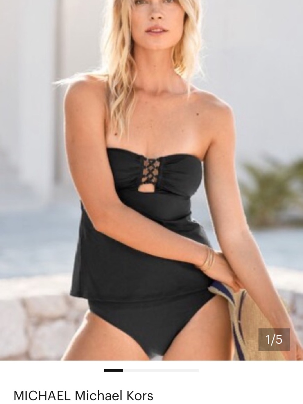 Michael Kors White Bandeau Tankini Set - Picture 8 of 9